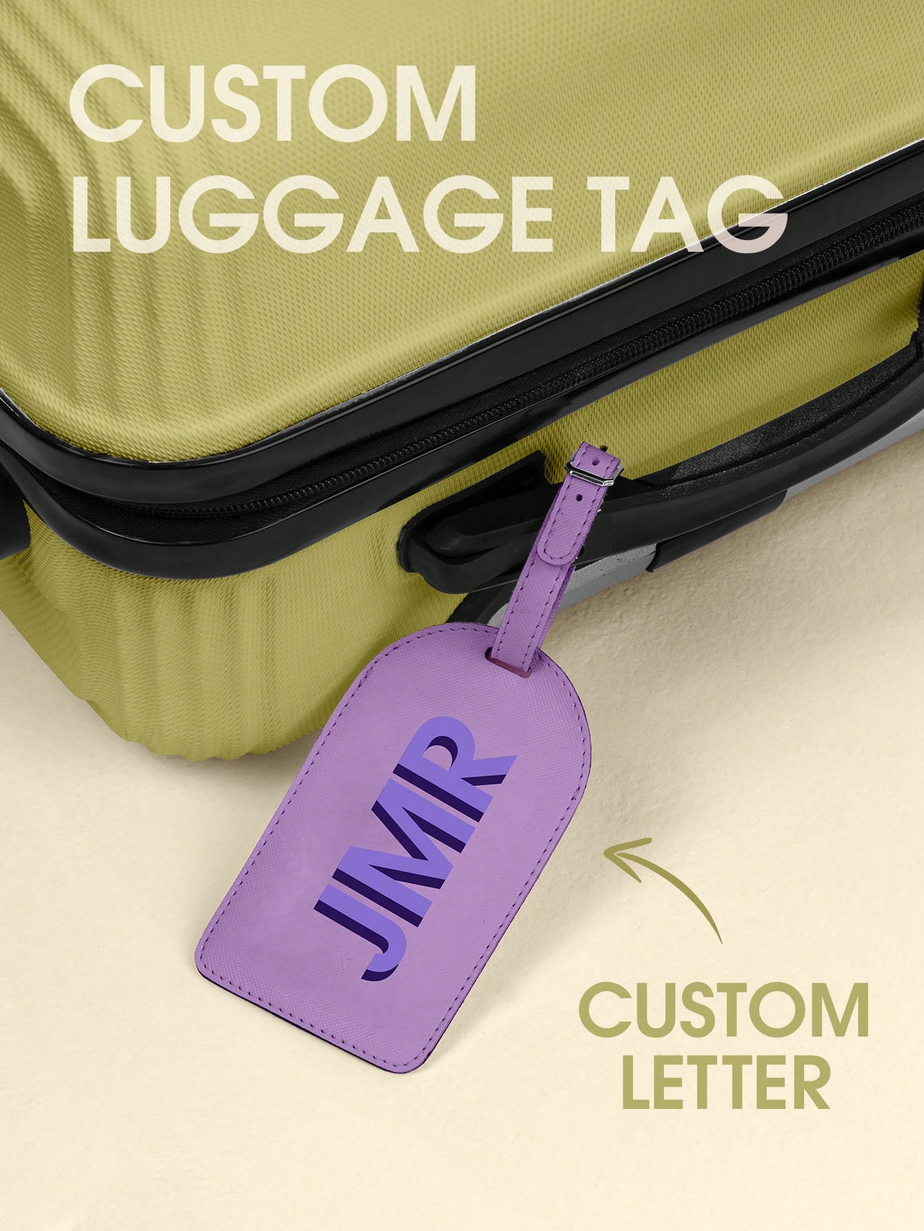 Travel Accessories Men - Étiquette de bagage personnalisée avec initiale,
