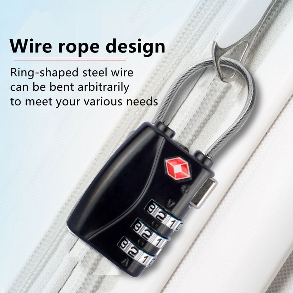 Cable Lock Combination - Cadenas à câble imperméable pour bagages,