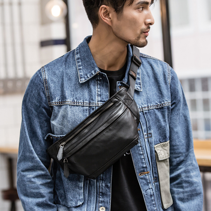 Money Belt Hidden - Nouveau sac banane homme en cuir