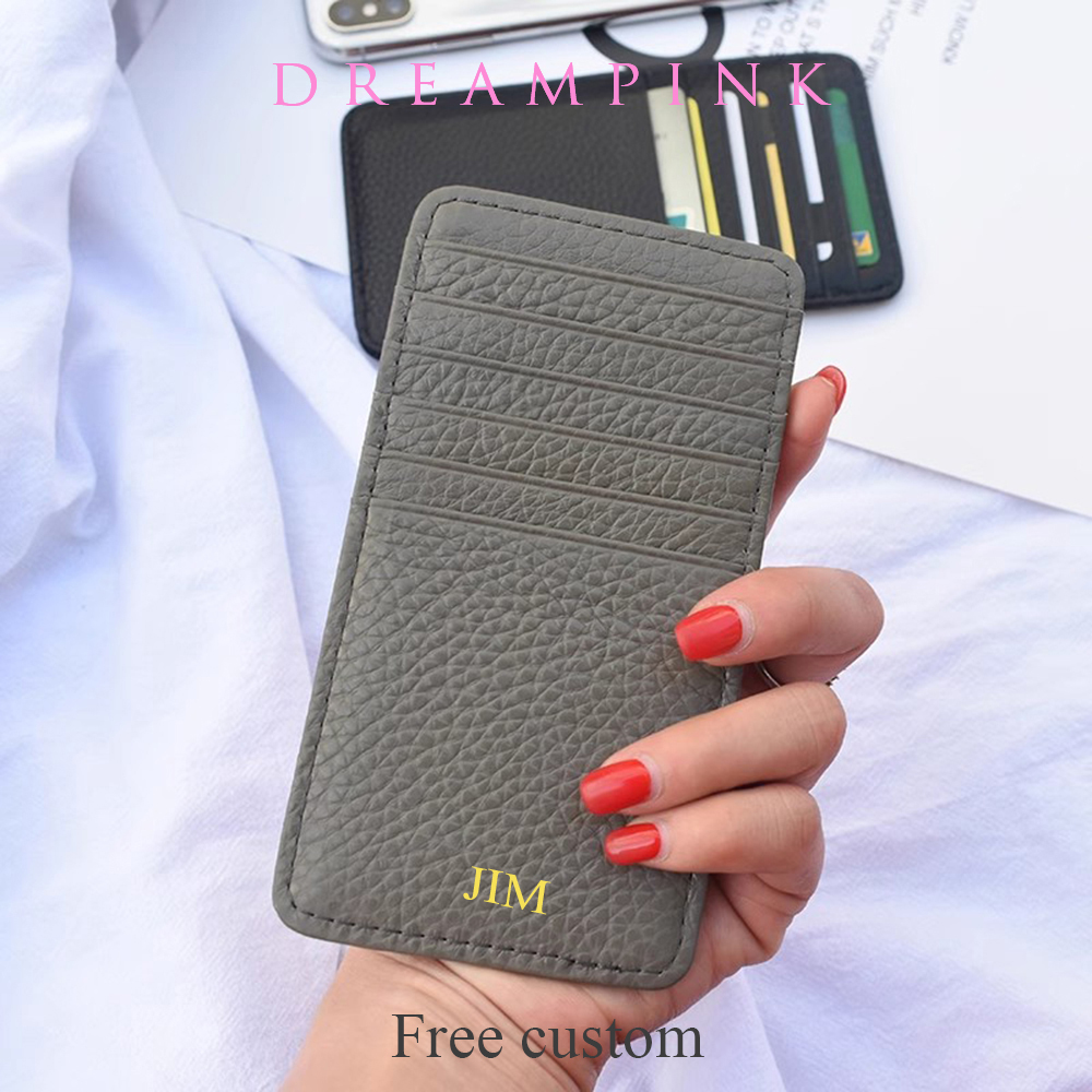 Travel Wallet Slim - Luxe personnalisé nom initiales peau de