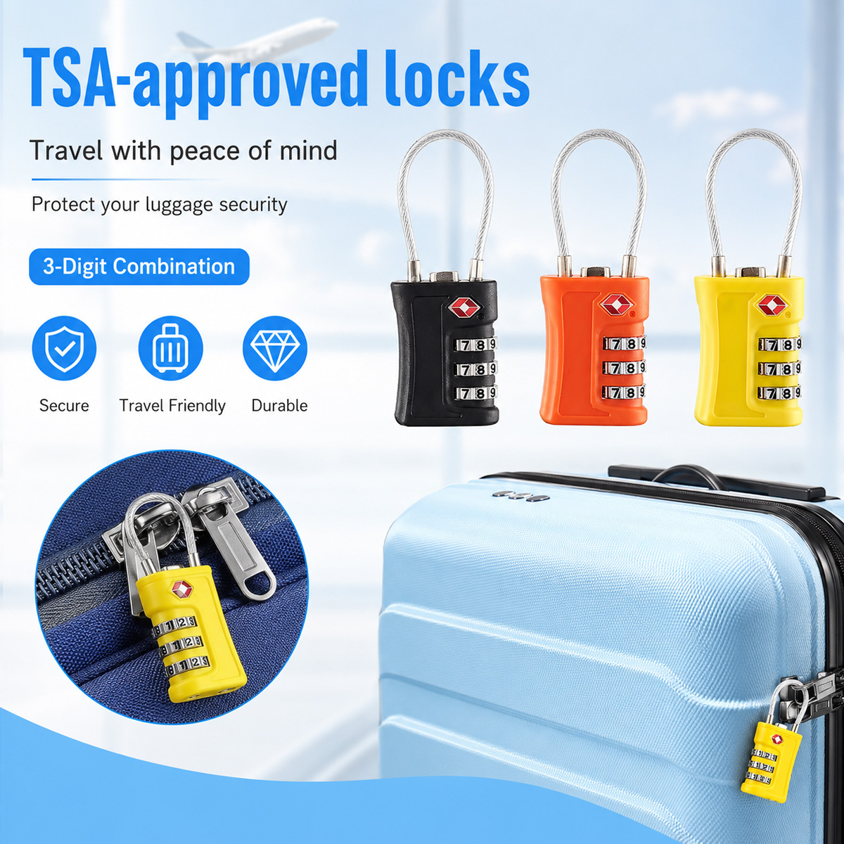 Cadenas à câble à combinaison  - Cable Lock Combination avis et prix