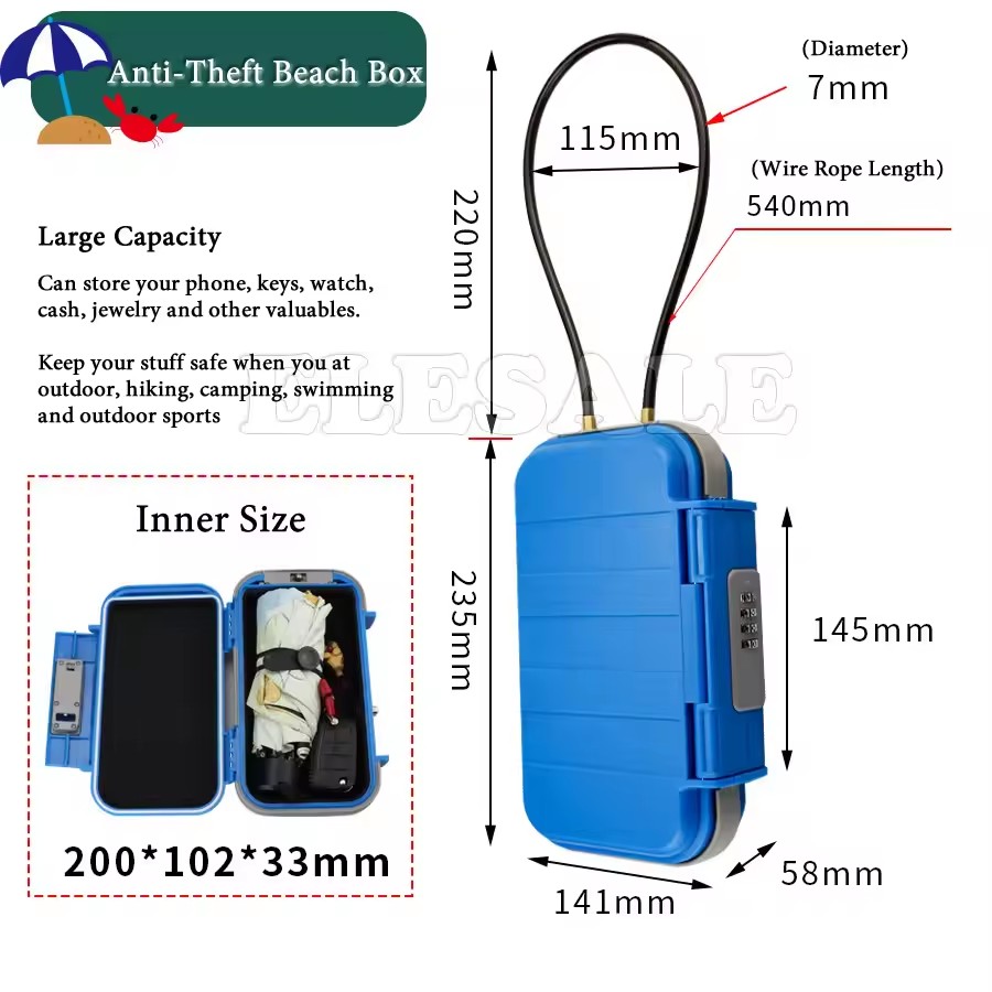 BLOLock-Coffre-fort de plage p - Cable Lock Combination avis et prix